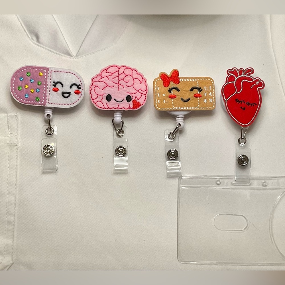 4 retractable badge reel bundle